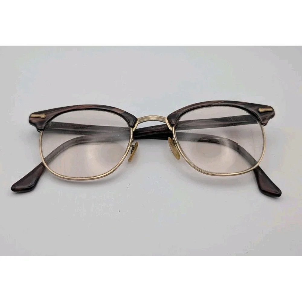 Vintage Shuron Ronsir Browline Eyeglasses 1/10 12K Gold Filled 4 1/2 - 5 3/4 22m